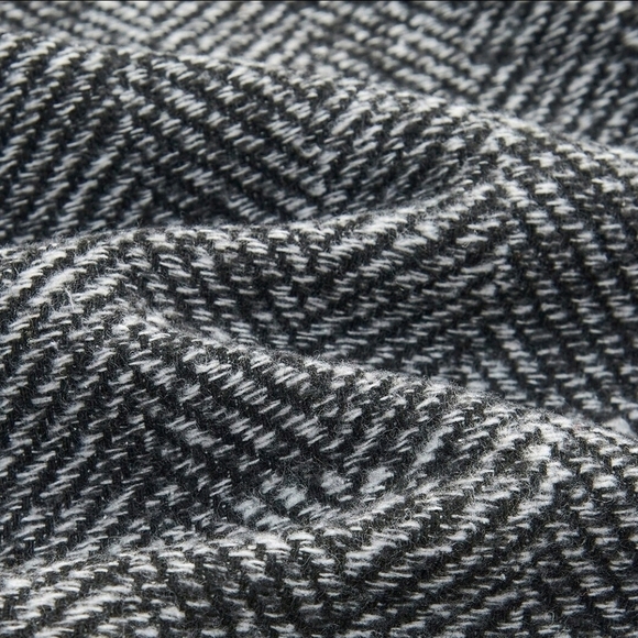 New Chic Oversized Herringbone Tweed Long Maxi Jacket Coat Gray - Picture 8 of 11